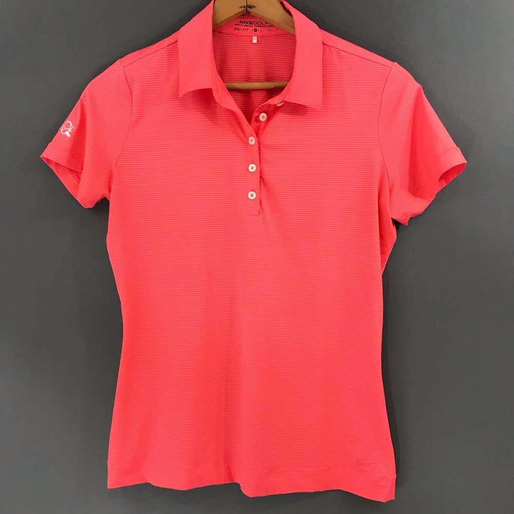 Nike Golf Womens Dri-Fit Coral Golf Polo Shirt, M